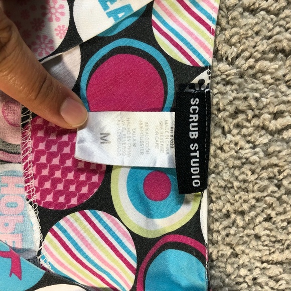 Scrub Studio M Scrub Top Short Sleeve Pink #19 - Picture 3 of 7